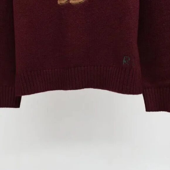 Polo by Ralph Lauren Maroon Bear Crewneck Sweater - Picture 3 of 5